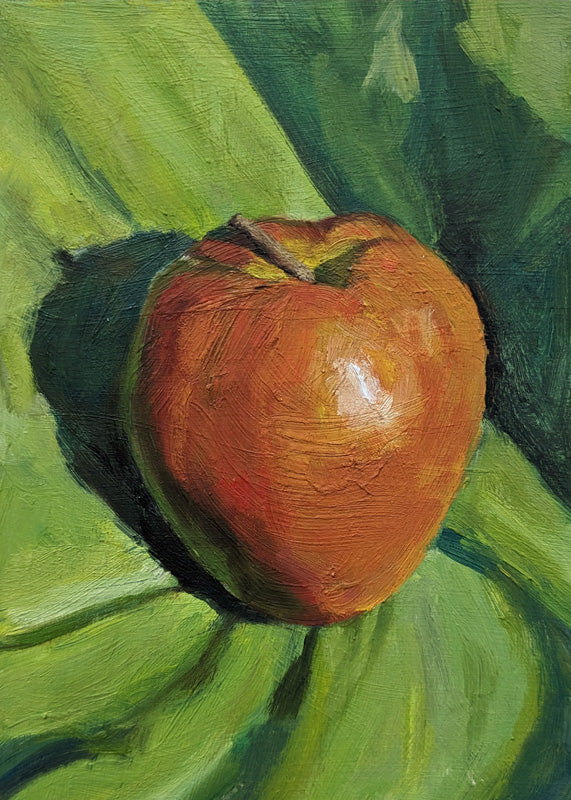 Apple on Green Cotton