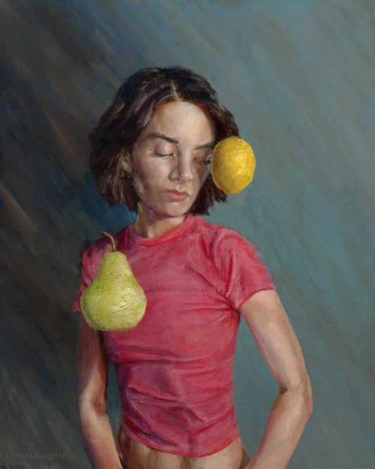 Self Portrait with Lemon and Pear